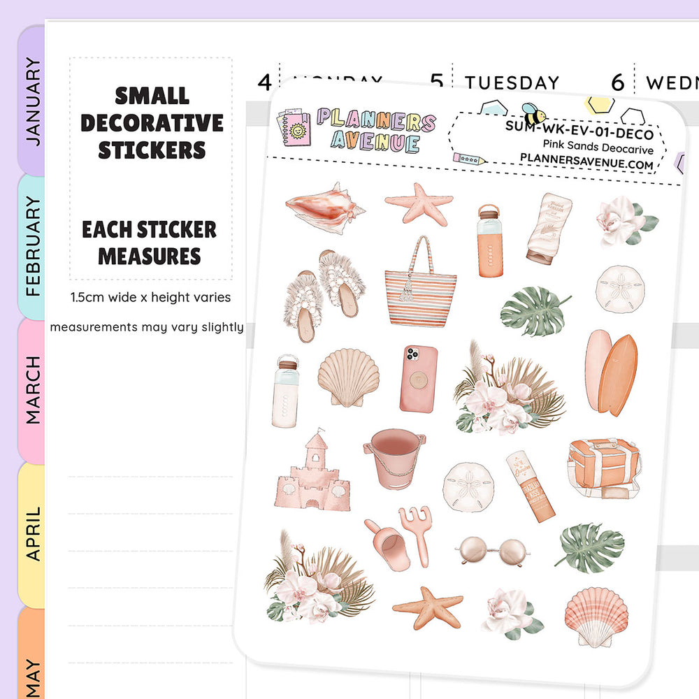 Pink Sands Small Decorative Planner Sticker