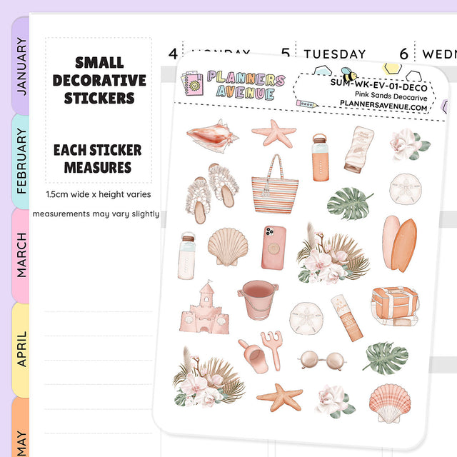 Pink Sands Small Decorative Planner Sticker