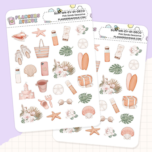 Pink Sands Small Decorative Planner Sticker