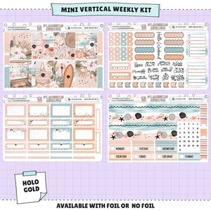 Pink Sands Mini Vertical Weekly Sticker Foiled Kit