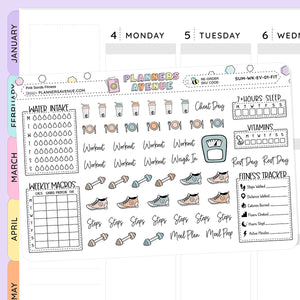 Pink Sands Fitness Planner Stickers
