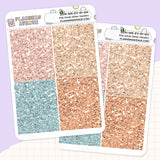 Pink Sands Glitter Header Planner Stickers