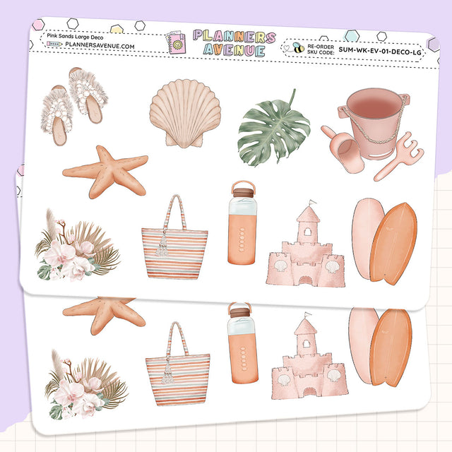 Pink Sands Deluxe Decorative Planner Sticker