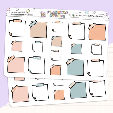 Pink Sands Sticky Notes Planner Stickers
