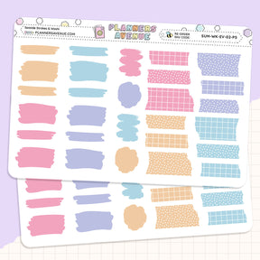 Seaside Brush Stroke + Torn Washi Strips Stickers