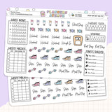 Seaside Fitness Planner Stickers