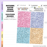 Seaside Glitter Header Planner Stickers