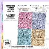 Seaside Glitter Header Planner Stickers