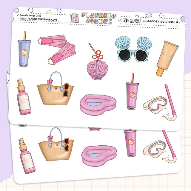 Seaside Deluxe Decorative Planner Sticker