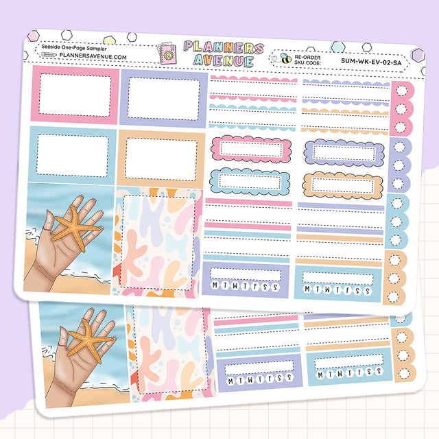 Seaside Planner Stickers Sampler