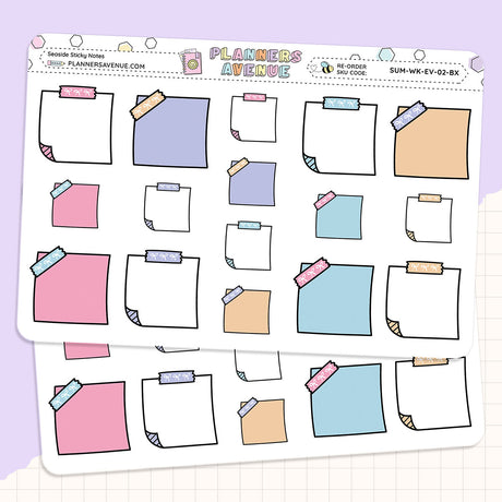 Seaside Sticky Notes Planner Stickers