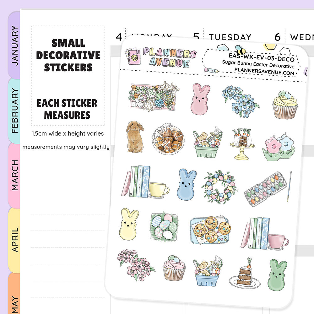 Sugar Bunny Small Decorative Planner Sticker