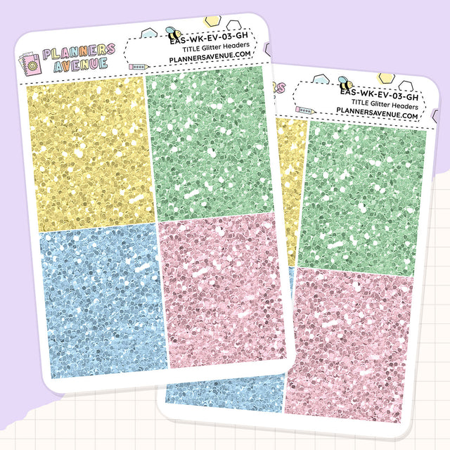 Sugar Bunny Glitter Header Planner Stickers