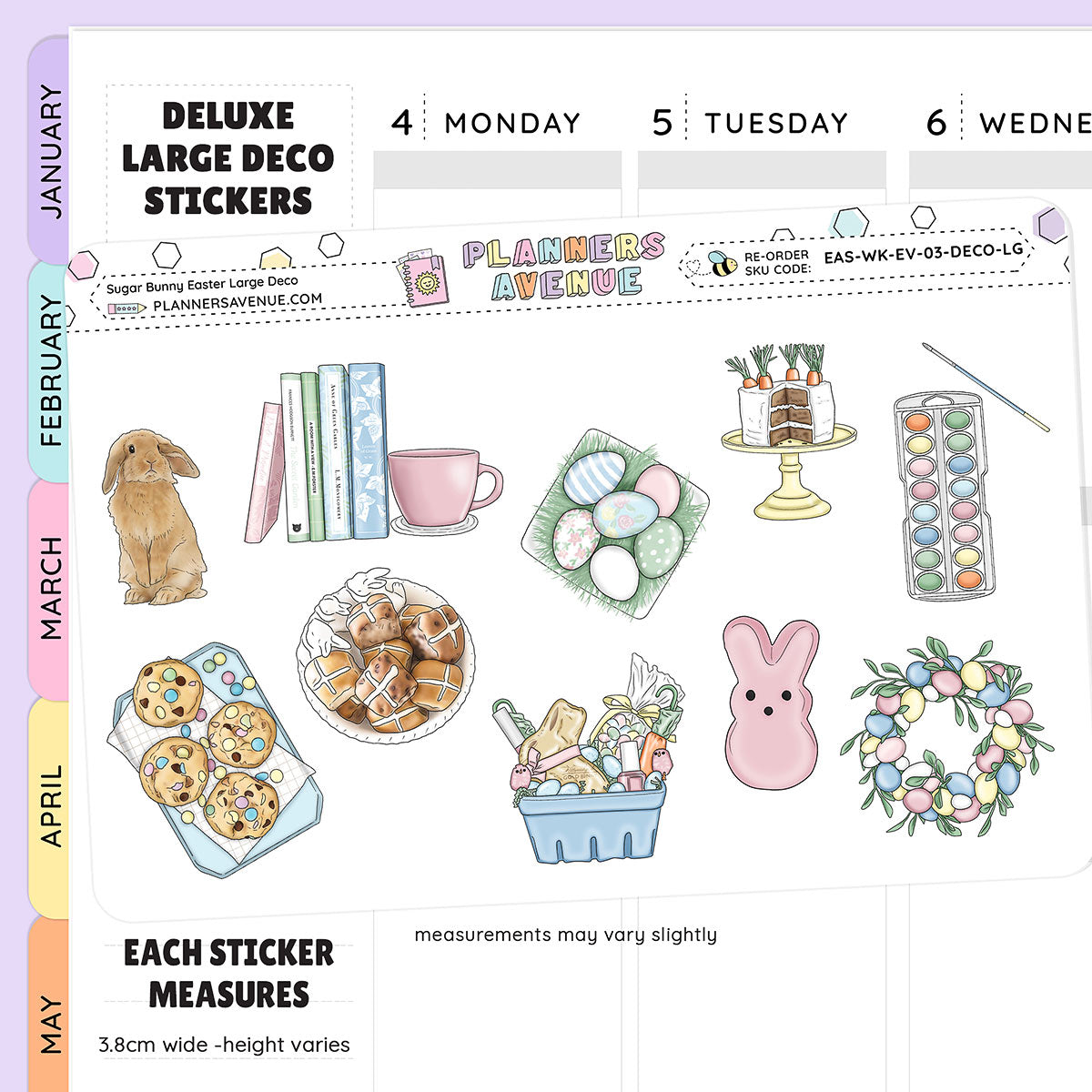 Sugar Bunny Deluxe Decorative Planner Sticker