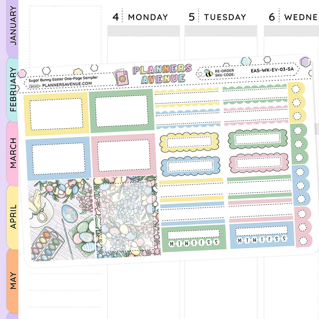 Sugar Bunny Planner Stickers Sampler