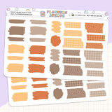 Autumn Lake Brush Stroke + Torn Washi Strips Stickers