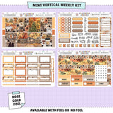 Autumn Lake Vertical Weekly Sticker Foiled Kit (ROSE GOLD FOIL)