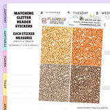 Autumn Lake Glitter Header Planner Stickers