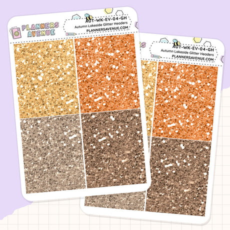 Autumn Lake Glitter Header Planner Stickers