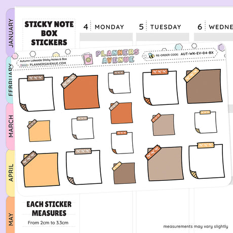 Autumn Lake Sticky Notes Planner Stickers