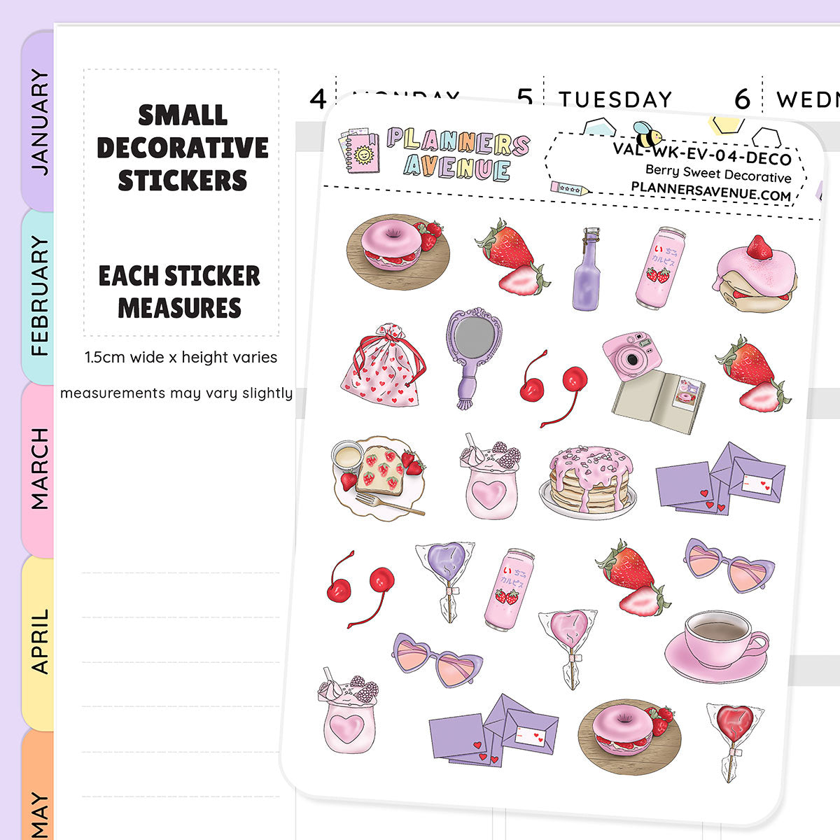 Berry Sweet Small Decorative Planner Sticker