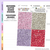 Berry Sweet Glitter Header Planner Stickers