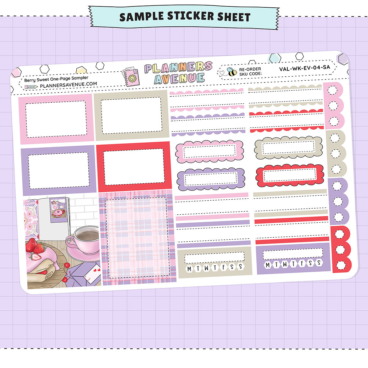 Berry Sweet Planner Stickers Sampler