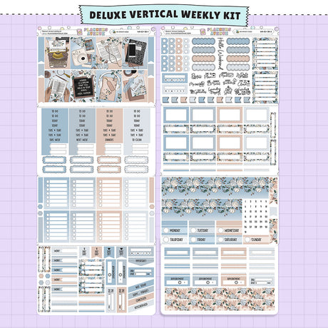 Bookish Vertical Weekly Sticker Foiled Kit (SILVER FOIL)