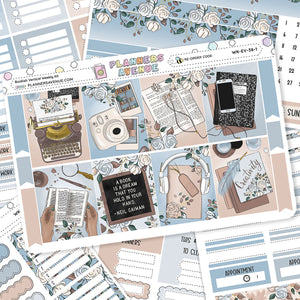 Bookish Vertical Weekly Sticker Foiled Kit (SILVER FOIL)