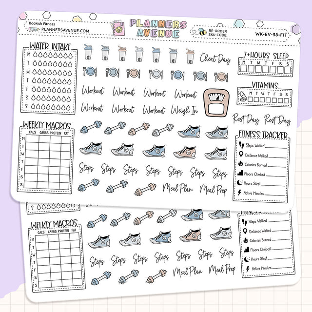 Bookish Fitness Planner Stickers