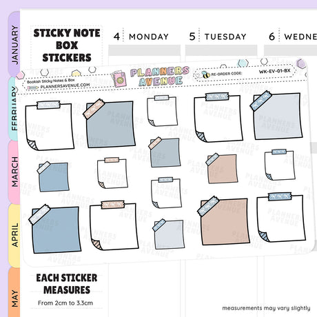Bookish Sticky Notes Planner Stickers