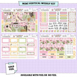 Cherry Blossoms Vertical Weekly Sticker Foiled Kit (GOLD FOIL)