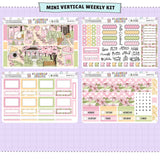 Cherry Blossoms Vertical Weekly Sticker Foiled Kit (GOLD FOIL)