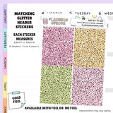 Cherry Blossoms Glitter Header Planner Stickers