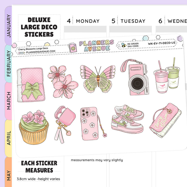 Cherry Blossoms Deluxe Decorative Planner Sticker