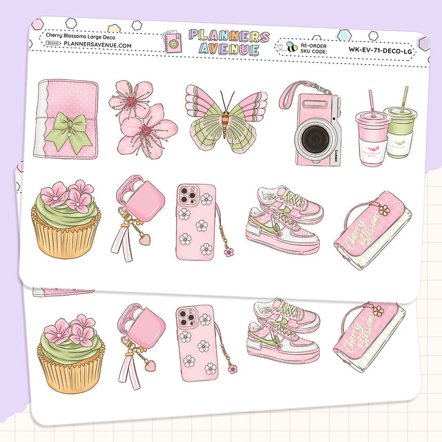 Cherry Blossoms Deluxe Decorative Planner Sticker