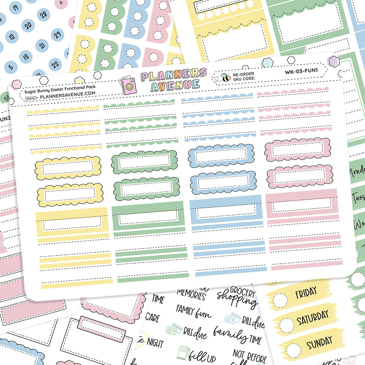 Sugar Bunny Functional Sticker Kit Pack