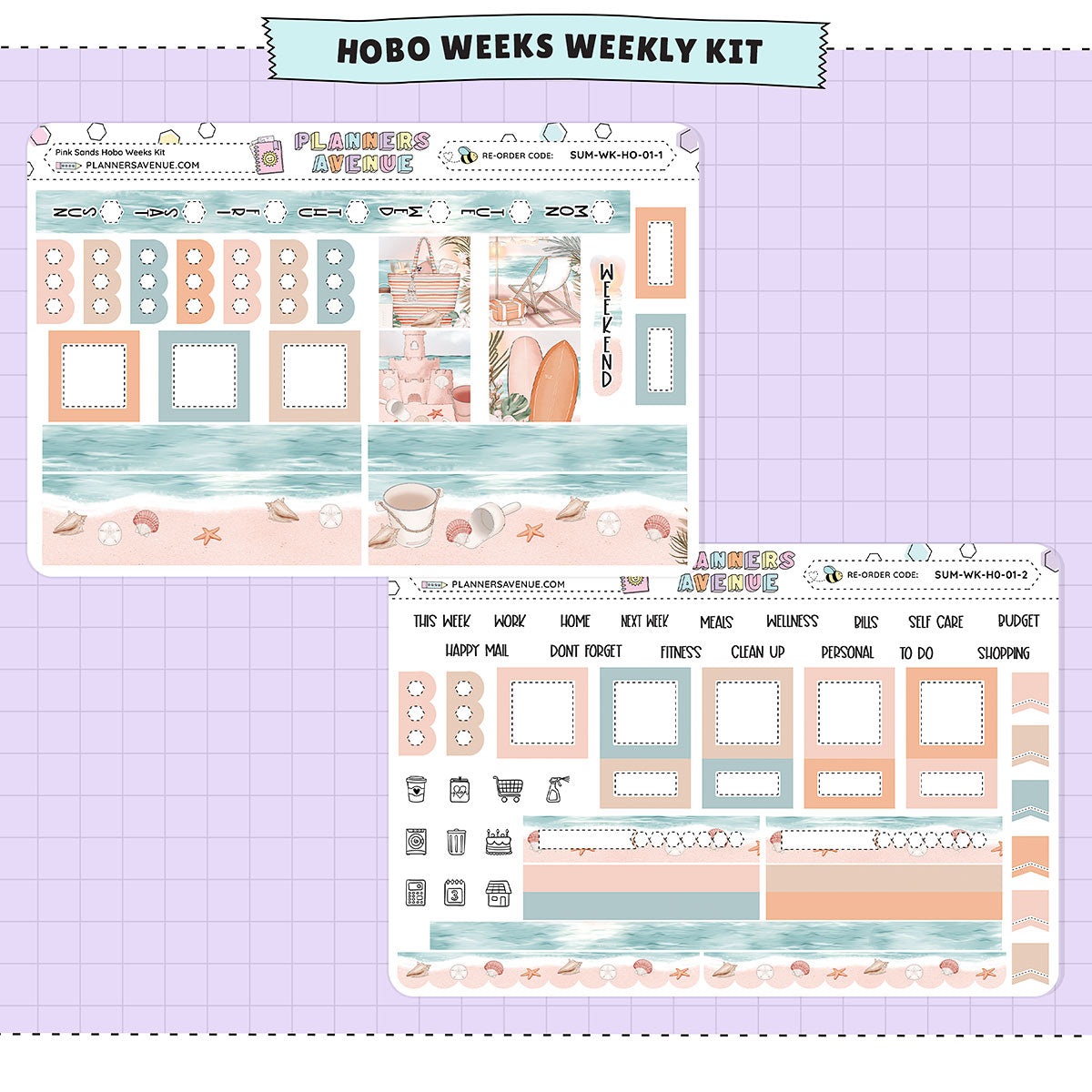 Pink Sands Hobonichi Weeks Sticker Kit