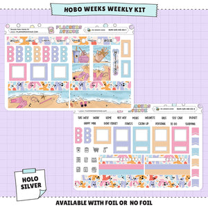 Seaside Hobonichi Weeks Sticker Foiled Kit (HOLO SILVER FOIL)