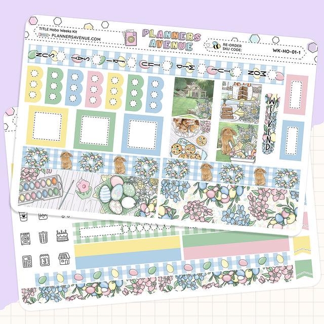 Sugar Bunny Hobonichi Weeks Sticker Foiled Kit (HOLO SILVER FOIL)