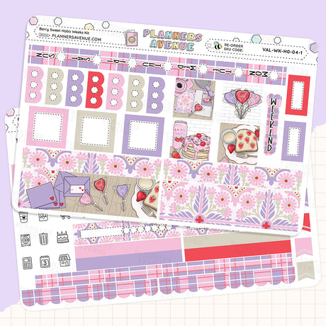 Berry Sweet Hobonichi Weeks Sticker Foiled Kit (PURPLE FOIL)
