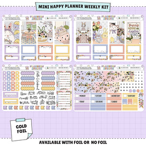 Easter Day Happy Planner Weekly Sticker Foiled Kit (GOLD FOIL)