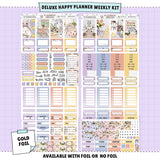 Easter Day Happy Planner Weekly Sticker Foiled Kit (GOLD FOIL)