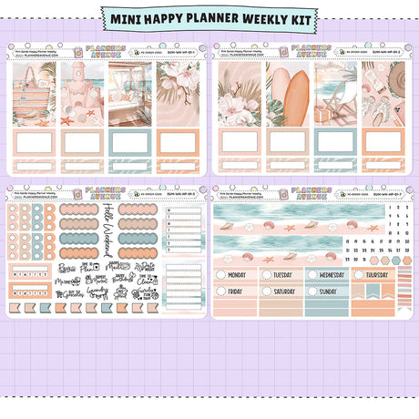 Pink Sands Happy Planner Weekly Sticker Foiled Kit (HOLO GOLD FOIL)