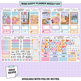 Seaside Happy Planner Weekly Sticker Foiled Kit (HOLO SILVER FOIL)