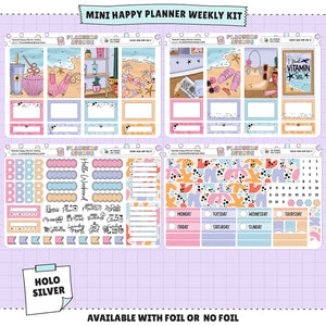 Seaside Happy Planner Weekly Sticker Foiled Kit (HOLO SILVER FOIL)