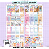 Seaside Happy Planner Weekly Sticker Foiled Kit (HOLO SILVER FOIL)