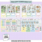 Sugar Bunny Happy Planner Weekly Sticker Foiled Kit (HOLO SILVER FOIL)