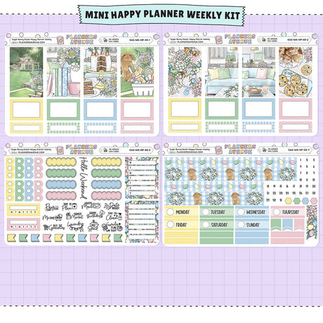 Sugar Bunny Happy Planner Weekly Sticker Foiled Kit (HOLO SILVER FOIL)