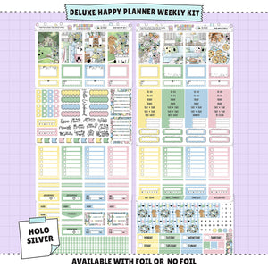 Sugar Bunny Happy Planner Weekly Sticker Foiled Kit (HOLO SILVER FOIL)